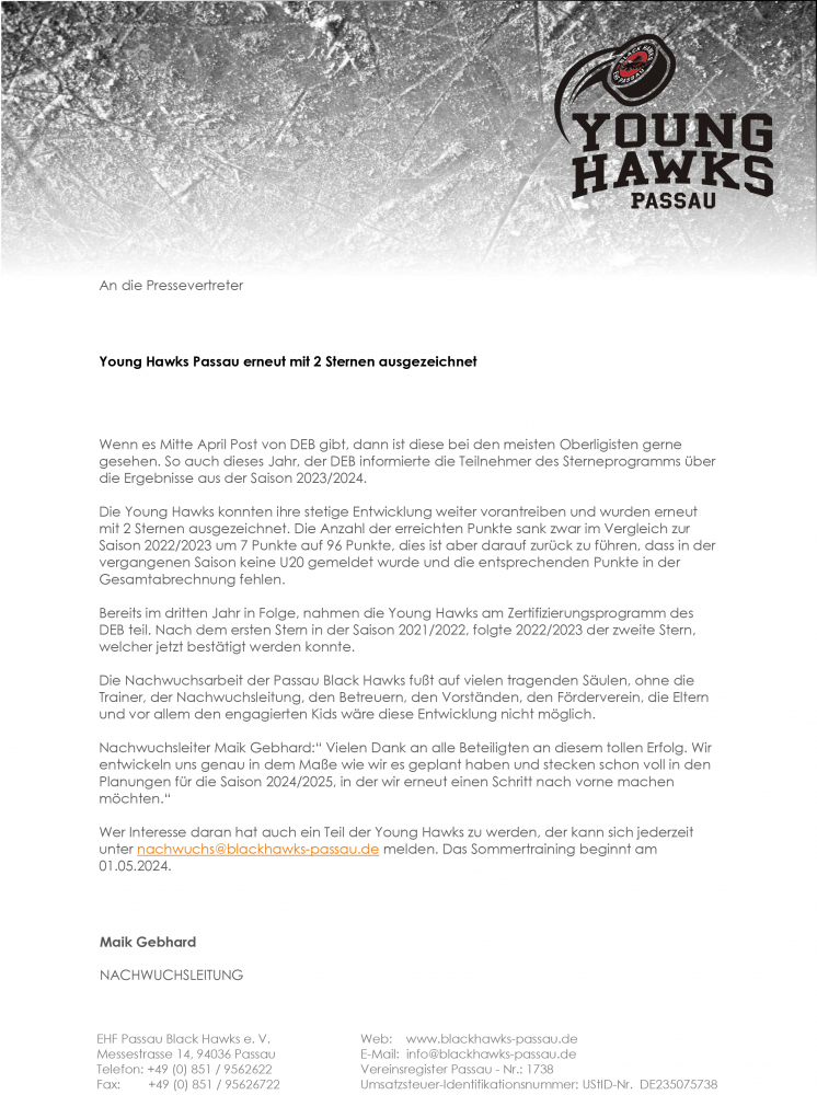 Pressemitteilung Passau Black Hawks 2304